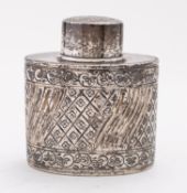 A George V silver tea caddy by Liberty &