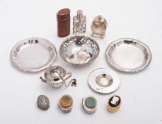 A mixed group of silver and silver plate