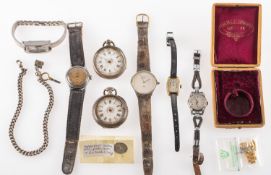 A mixed group of watches and pocket watc