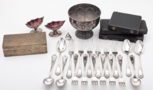 A mixed group of silver plate and metalw