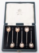 An Elizabeth II cased set of six silver