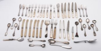 A mixed group of silver plated flatware