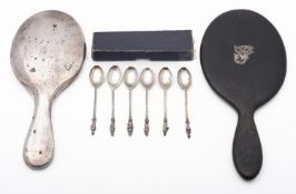 A mixed group of silver and silver plate