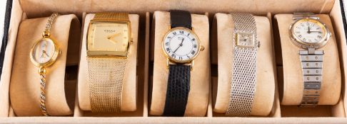 Five lady's quartz wristwatches includin