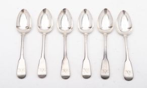 A set of six William VI silver tea spoon