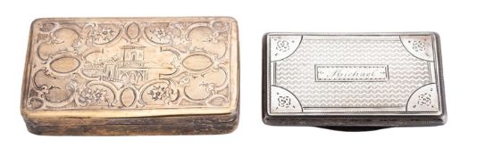 A 19th century Austro-Hungarian silver snuff box, rectangular form,