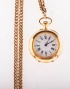 Ulysse Nardin, a small 18k gold pocket watch the dial with black Roman numerals,