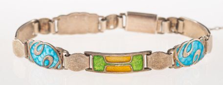 James Fenton - An Art Nouveau silver and enamel bracelet,