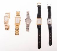 Rotary a gentleman's and lady's matching pair of wristwatches each with a rectangular dial with