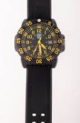 Luminox a gentleman's divers watch the dial with yellow 24-hour Arabic numerals,