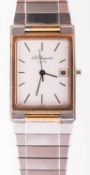 S. Dupont a stainless-steel and gold-plated gentleman's wristwatch
