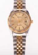 Rolex Oyster Turn-O-Graph Datejust Chronometer gold and stainless-steel gentleman's wristwatch the