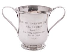 A George III two-handled silver loving cup, with a campana shaped bowl,