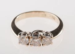 A three stone diamond ring,