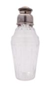 A 20th century silver plate mounted clear glass cocktail shaker, by Hukin & Heath,