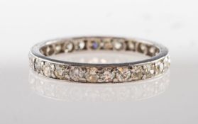 A diamond full eternity ring, grain set with twenty-eight single-cut diamonds, diamonds approx. 0.