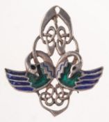 An Arts & Crafts style Scottish enamel brooch, attributed to Norman Grant,
