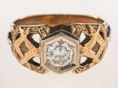 A diamond Masonic ring,