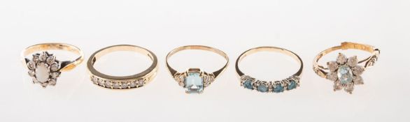 A group of five rings,