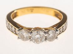 An 18ct gold diamond ring,