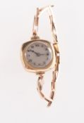 Henry Williamson and Buren a 1930s 9K gold wrist watch the round,