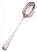 A George II Scottish silver hash spoon, Hanoverian pattern,