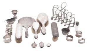 A mixed lot of silver & plate,