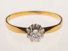 A diamond solitaire ring, raised claw set with a brilliant-cut diamond, diamond approx. 0.