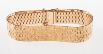 A 1960's 9ct gold brick link bracelet,