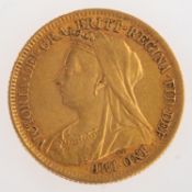 A half sovereign, Victoria 1900, 4.0grams.
