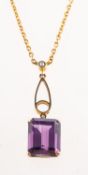 An amethyst and seed pearl necklace, (possibly Art Nouveau/Art Deco),