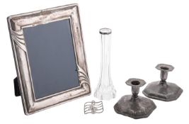 A small mixed lot of silver, to include a mounted photograph frame,