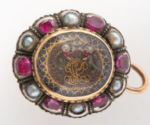 Two memento mori mourning brooches, including a 17th/18th century mourning pendant,