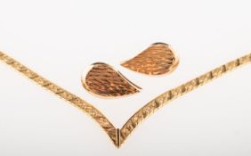 A necklace and a pair of earrings,