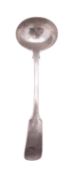 A 19th century Scottish provincial silver toddy ladle, Fiddle pattern,