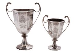 Two early 20th century silver trophy cups - Royal Grammar School, Henley on Thames,
