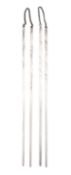 Two pairs of 20th century Japanese silver chopsticks, tapering form,