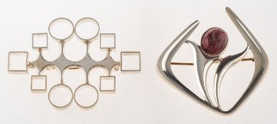 David Anderson - Two Norwegian silver brooches,