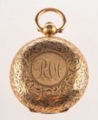 A Victorian 15ct gold sovereign case,