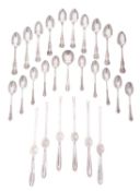 A matched set of ten Scottish silver Queen's pattern teaspoons, single struck,
