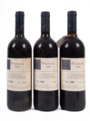 Three bottles of Prunaio 1985 Chianti wine. All 75cl, 13% vol.