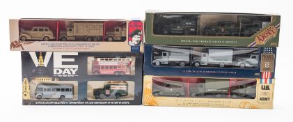 A collection of Lledo diecast military sets.