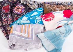 Two mid 20th century Christian Dior silk scarves,