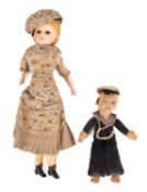 A 19th Century wax head doll.