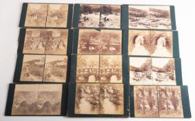 A group of twenty large format early 19th century stereoscope cards:, unknown photographer,