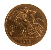 A 1910 Edward VII half sovereign
