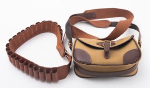 A leather 12 gauge 25 full loop cartridge belt, 44