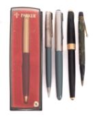 Two Parker fountain pens,