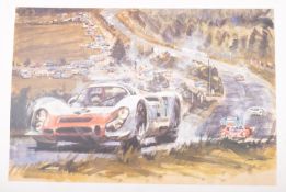 Walter Gotschke (1912-2000) a folio of Porsche racing car prints.