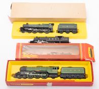 Two Hornby OO/HO steam locomotives and tenders.